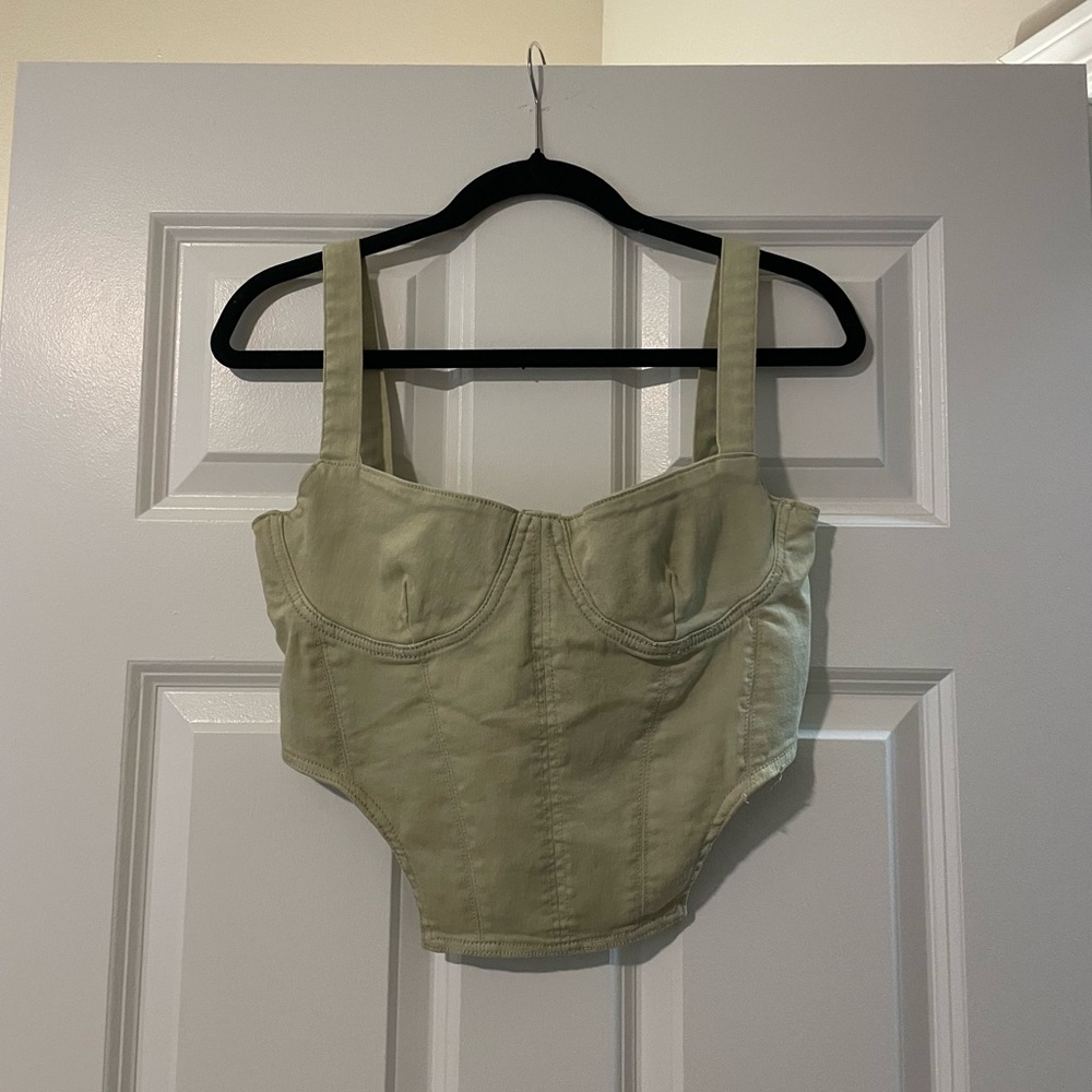 Zara Denim Corset Top